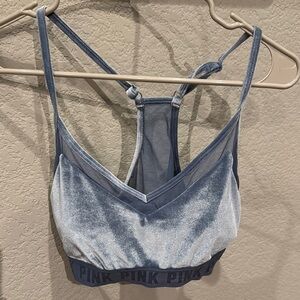 PINK Victoria's Secret Blue Velvet Bra with Racerback